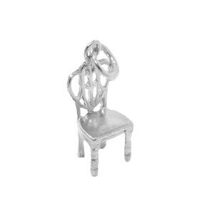 .925 Sterling Silver 3D Fancy Chair Pendant Charm